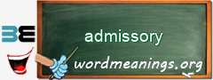 WordMeaning blackboard for admissory